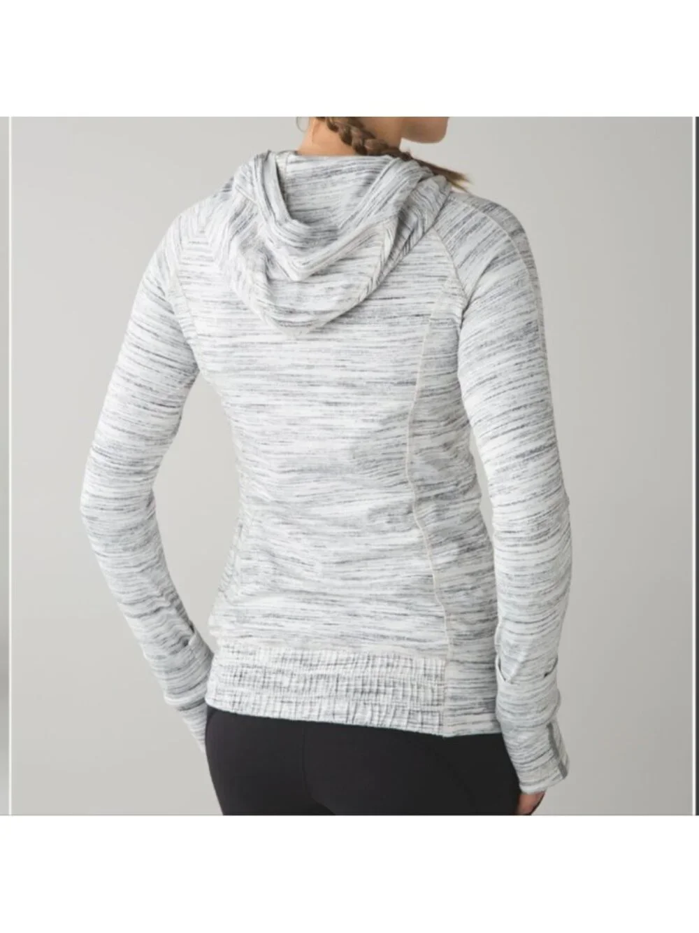 Lululemon Think Fast Hoodie Space Dye Camo White Multi / Silver Spoon